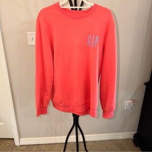 GAP Men's Vibrant Coral Crewneck Sweater